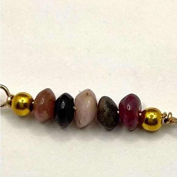 Tourmaline Bracelet Natural Multi Tourmaline gold plated - Picture 2 of 3